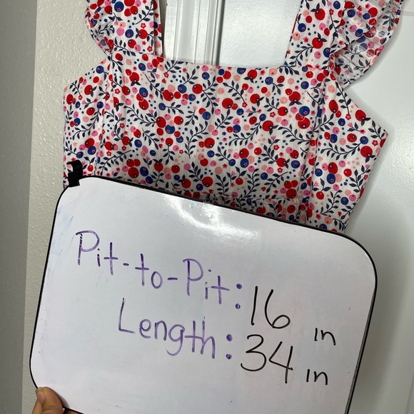 Draper James Floral Sundress XS Cotton Ruffle Strap Summer Dress - Picture 8 of 8